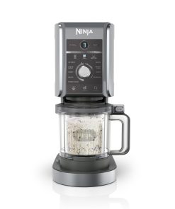 Ninja CREAMi Deluxe Machine a glace et sorbetière, 2 bacs, 10 fonctions, crème glacée, sorbets, yaourts glacés, des milkshakes, des slush, Pièces amovibles lavables au lave-vaisselle, Argent NC502EU