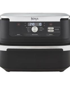 NINJA Foodi FlexDrawer Air Fryer 2 Compartiments Avec Séparateur Amovible, Grande Capacité 10.4L, Air Fryer 7-en-1, Max 240°C, Pièces Antiadhésives Amovibles Lavables Au Lave-Vaisselle, Noir